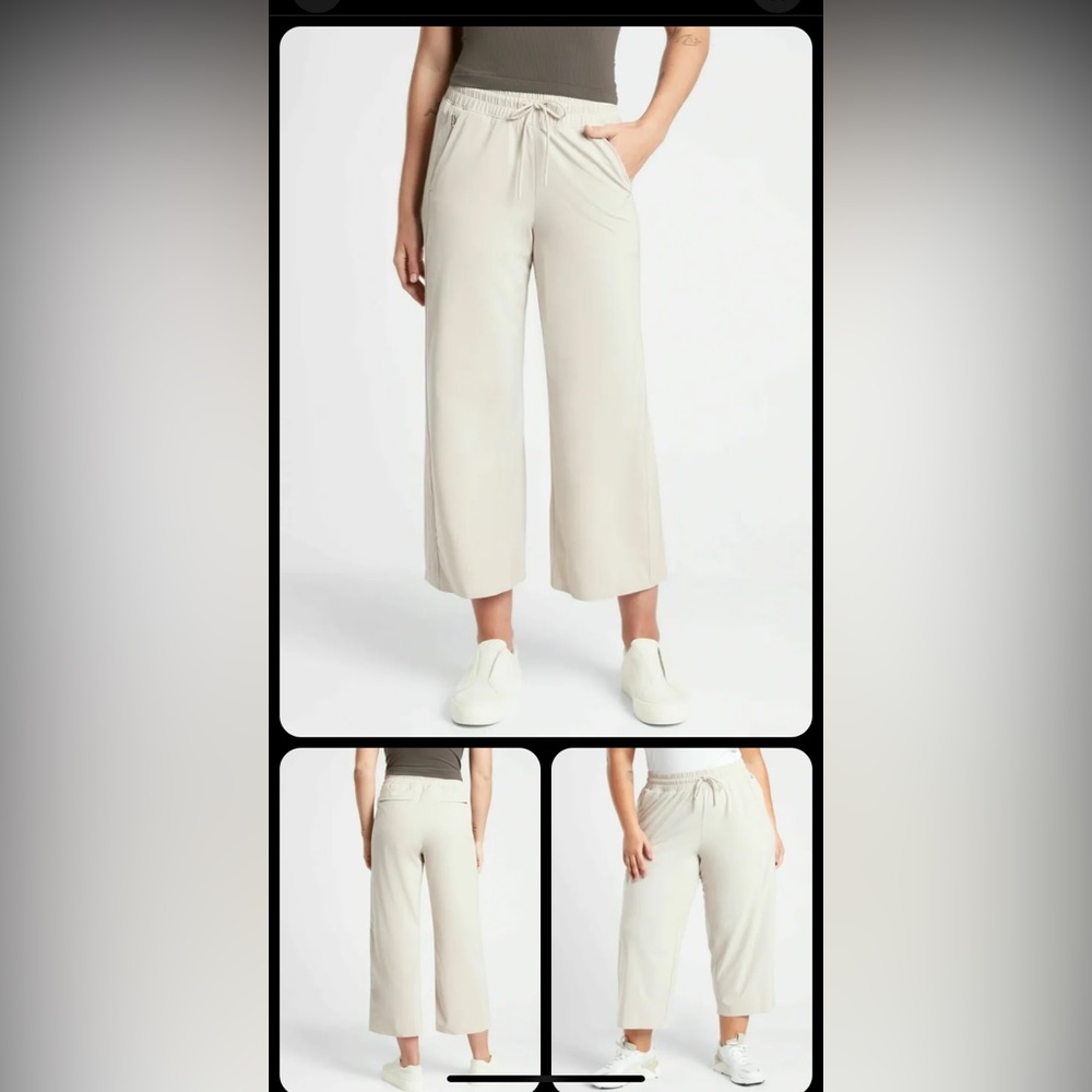 Athleta wide leg cropped pants